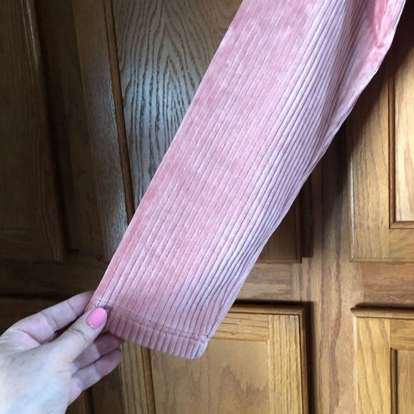 HAVEN Well Within Pink Ribbed Organic Cotton Blend Mock Neck Sweater - S - Picture 7 of 13